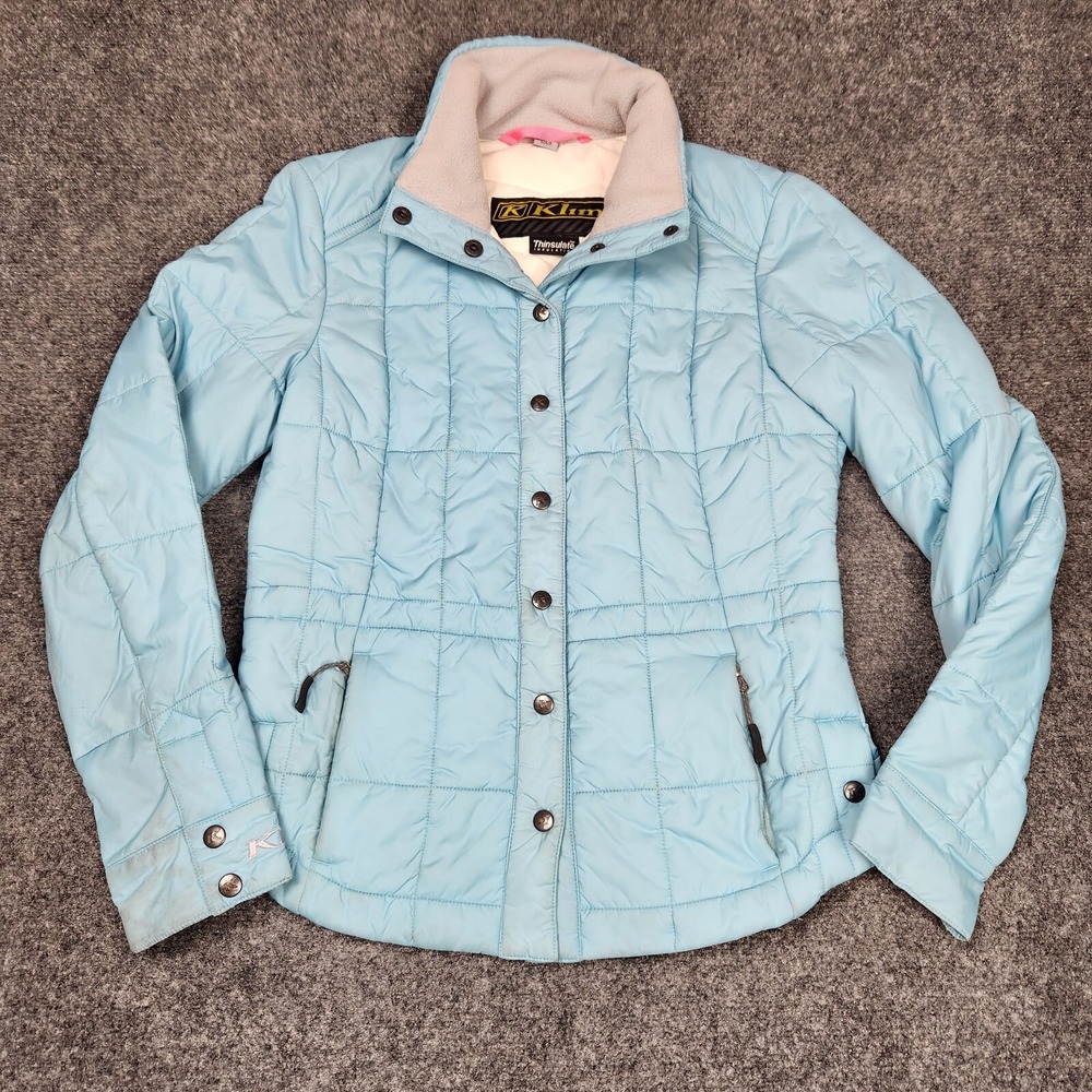 KLIM Waverly Jacket Womens XS Blue Snap Up Puffer Coat‎ Parka Winter Riding